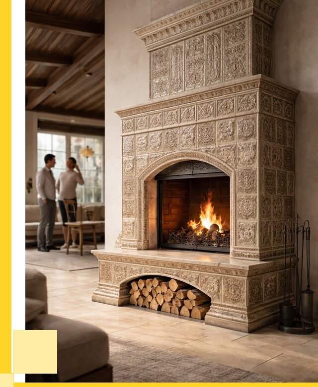 Купить изразцовый камин в Темрюке от 257325 р. | ЭриданТмр