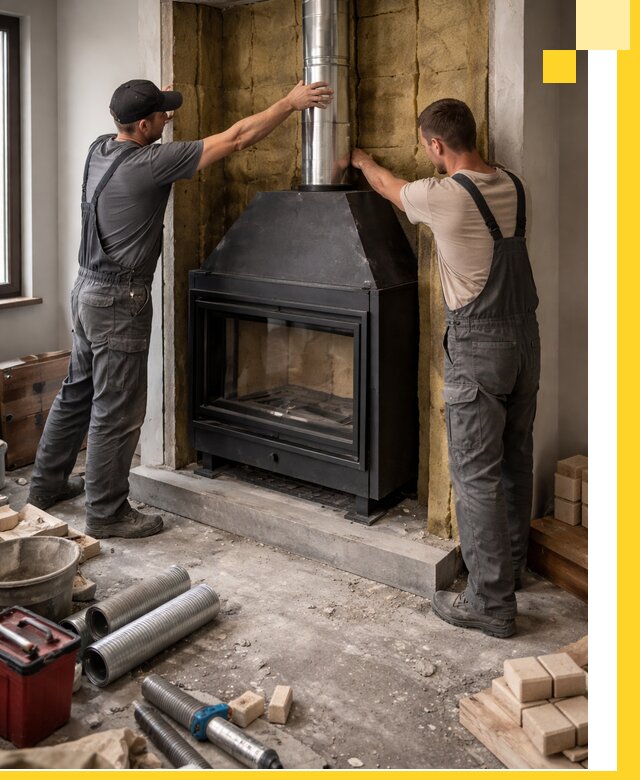 Изготовление и монтаж закрытых каминов в Темрюке под ключ