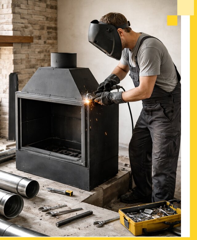 Продажа и установка металлических каминов в Темрюке под ключ