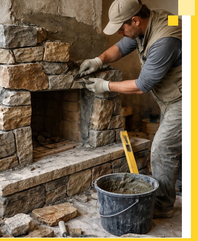 Изготовление и установка каменных каминов под ключ в Темрюке