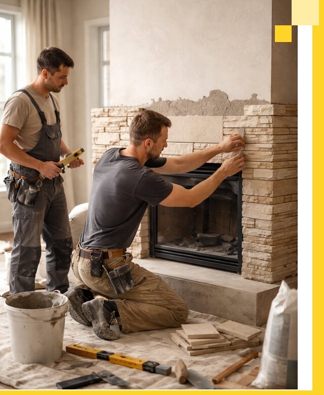 Установка и монтаж каминов для загородного дома в Темрюке