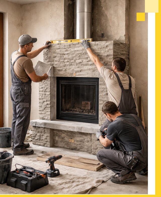 Профессиональный монтаж каминов под ключ в Темрюке для дома