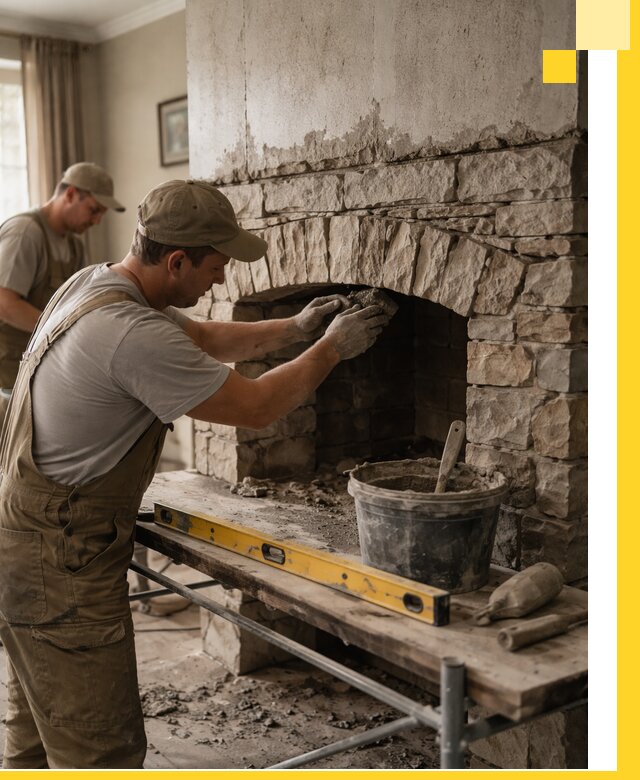 Изготовление каминов под ключ в Темрюке, монтаж и отделка