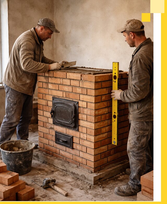 Отопительные печи под ключ в Темрюке, установка и сборка