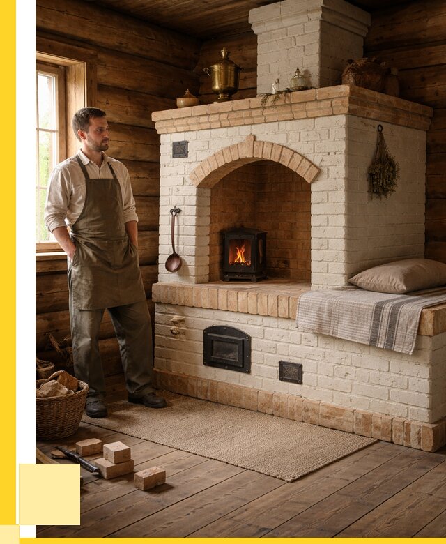 Русские печи с лежанкой под ключ в Темрюке от 154395 р. ЭриданТмр