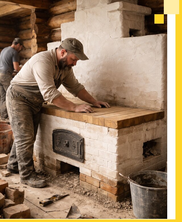 Проектирование и установка русской печи с лежанкой в Темрюке