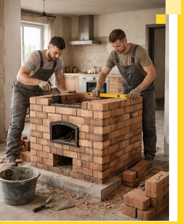 Установка и монтаж печей в частном доме в Темрюке под ключ