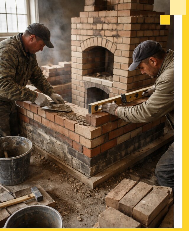 Изготовление и монтаж печей и каминов из кирпича в Темрюке