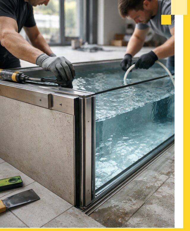 Проектирование и монтаж стеклянных бассейнов в Темрюке