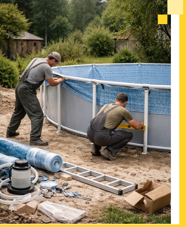 Установка и монтаж каркасных бассейнов в Темрюке под ключ