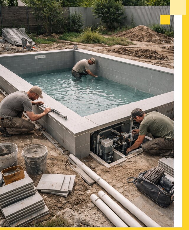 Строительство и монтаж бассейнов для дачи под ключ в Темрюке