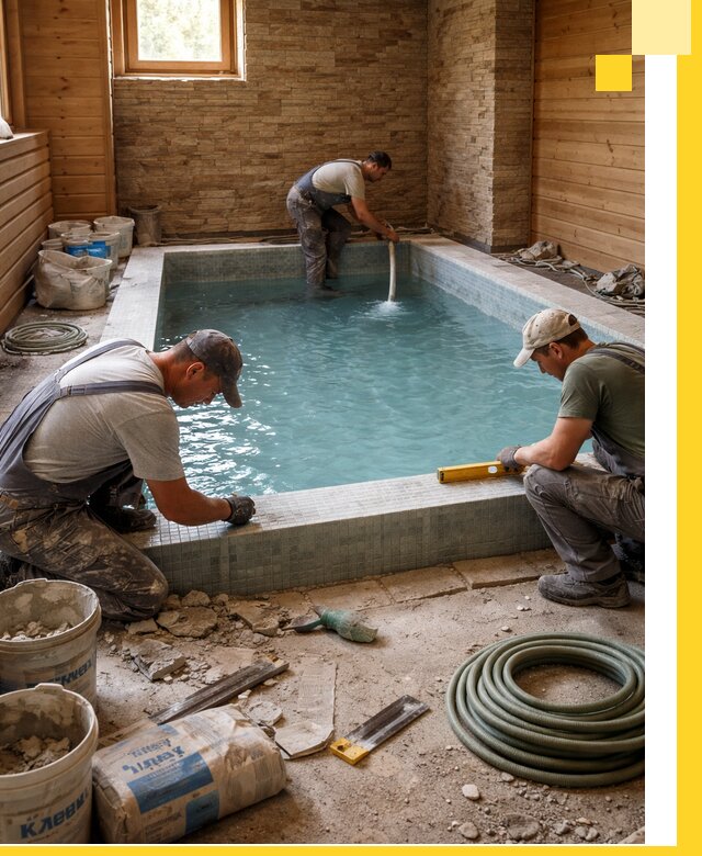 Проектирование и строительство бассейнов для бани в Темрюке