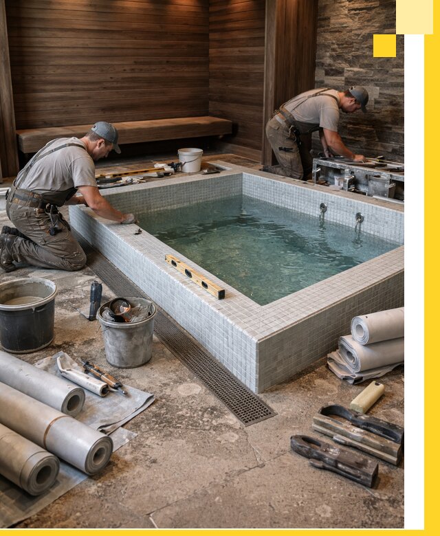 Установка и строительство бассейнов для сауны в Темрюке