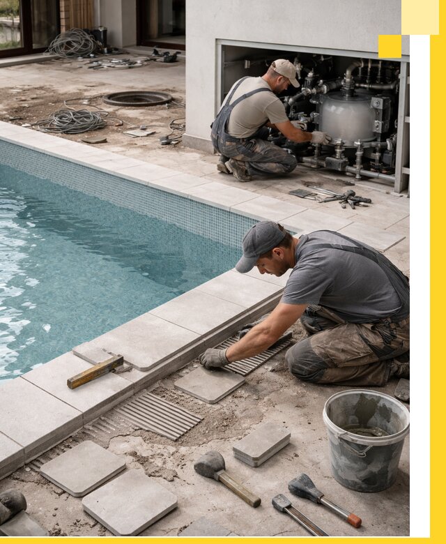 Строительство и монтаж бассейнов в коттедже в Темрюке