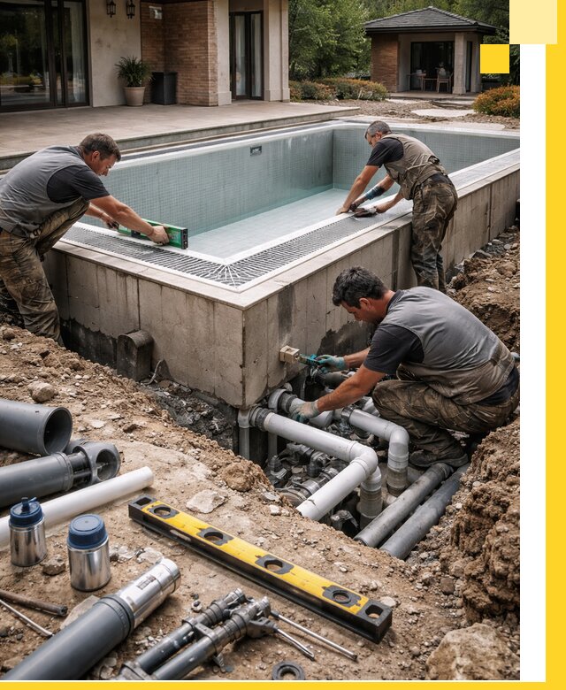 Строительство переливных бассейнов в Темрюке под ключ