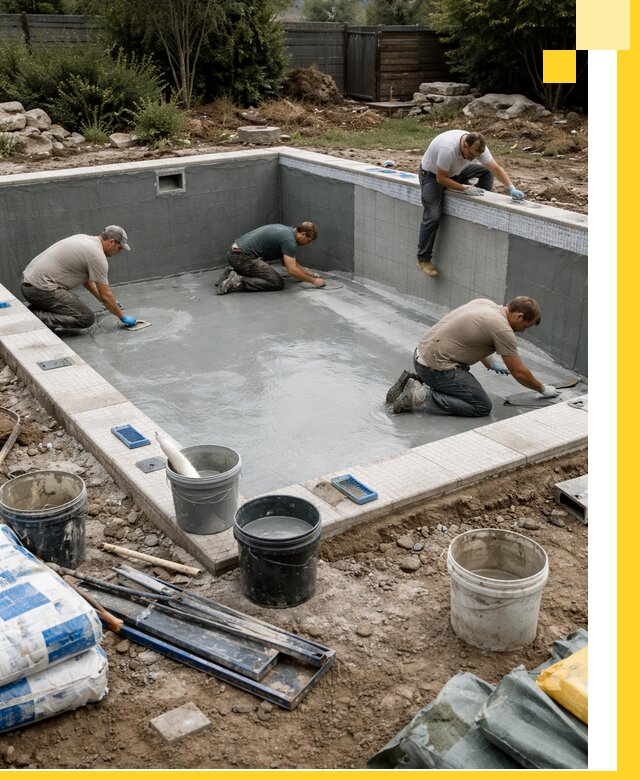 Изготовление и монтаж чаши бассейна под ключ в Темрюке