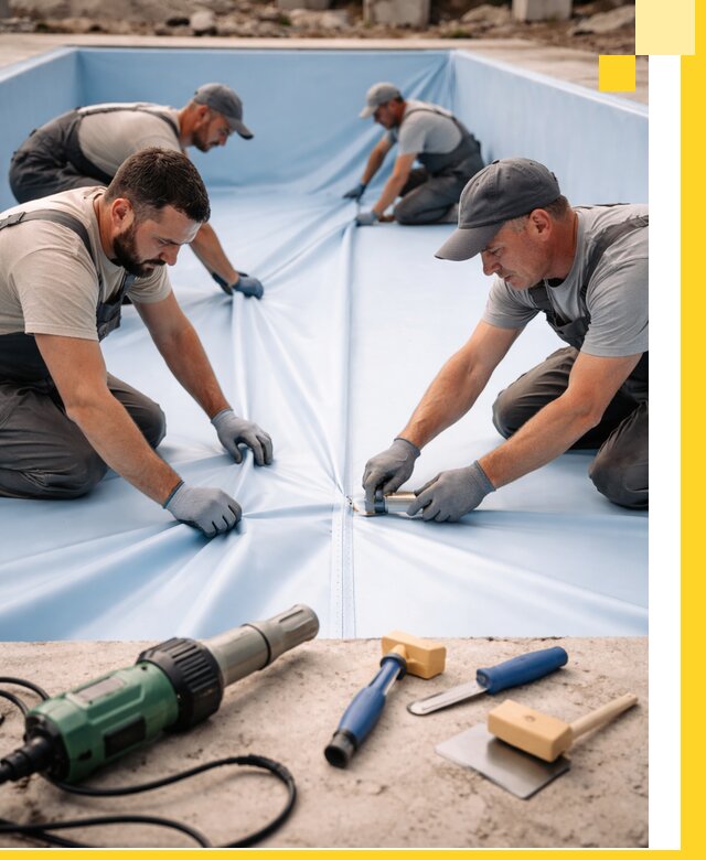 ПВХ пленка для бассейнов с монтажом и гарантией в Темрюке