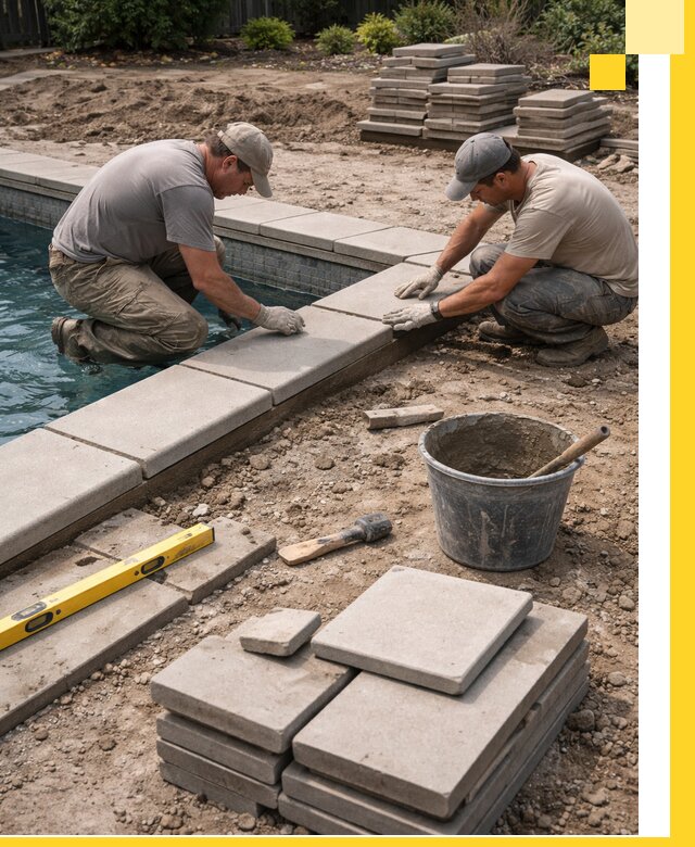 Установка и изготовление копингового камня для бассейнов в Темрюке