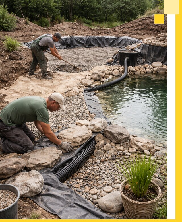 Строительство природных бассейнов и озер в Темрюке под ключ