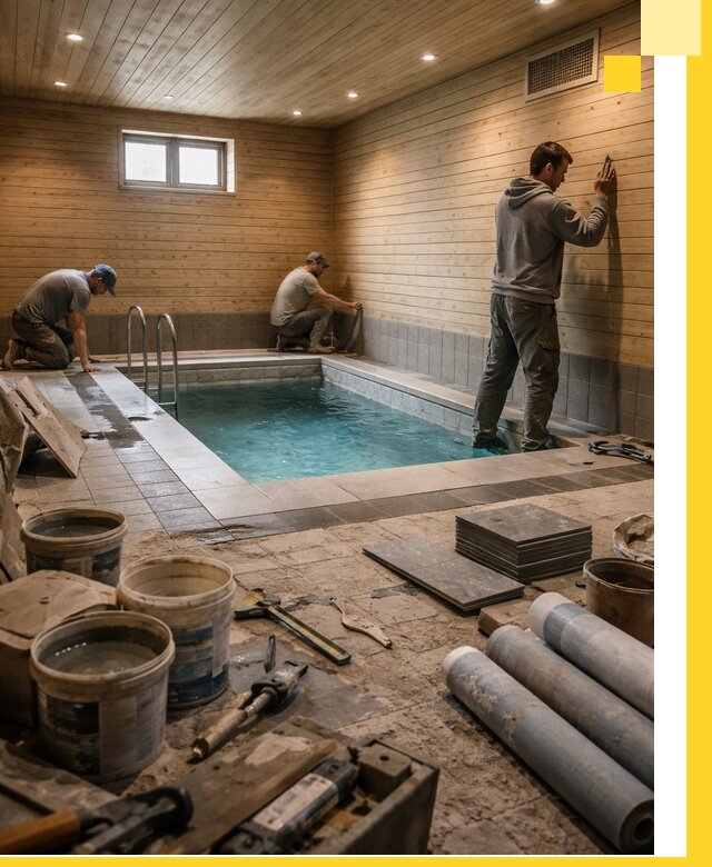 Строительство бани с бассейном и сауной под ключ в Темрюке