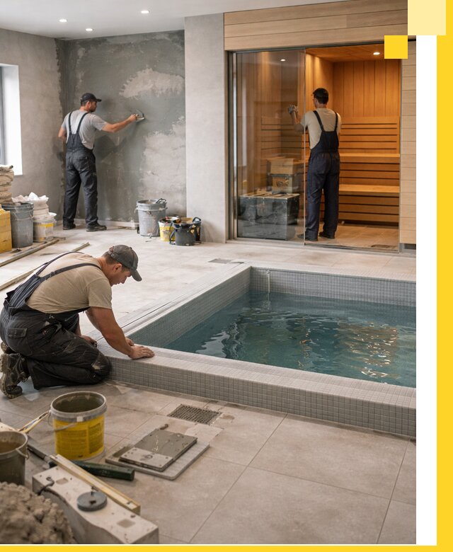 Проектирование и строительство сауны с бассейном в Темрюке