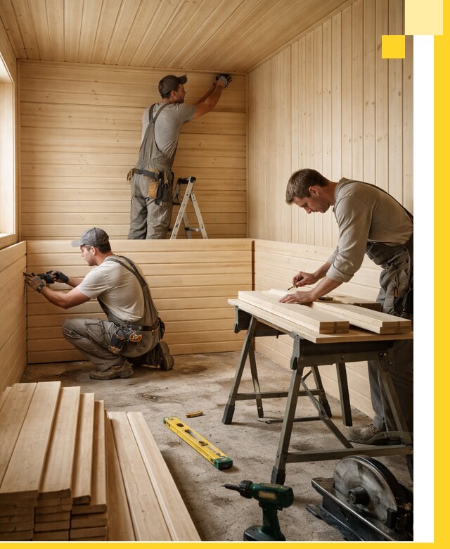 Обшивка саун в Темрюке из натуральной древесины под ключ