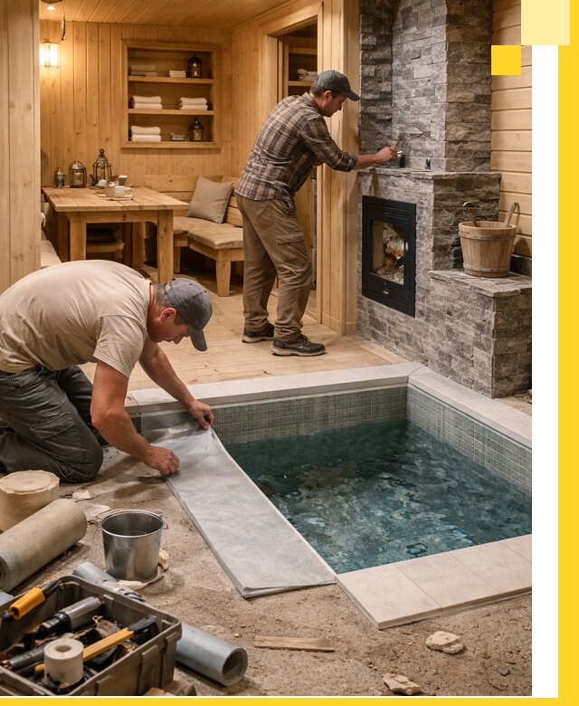 Строительство бань с комнатой отдыха под ключ в Темрюке