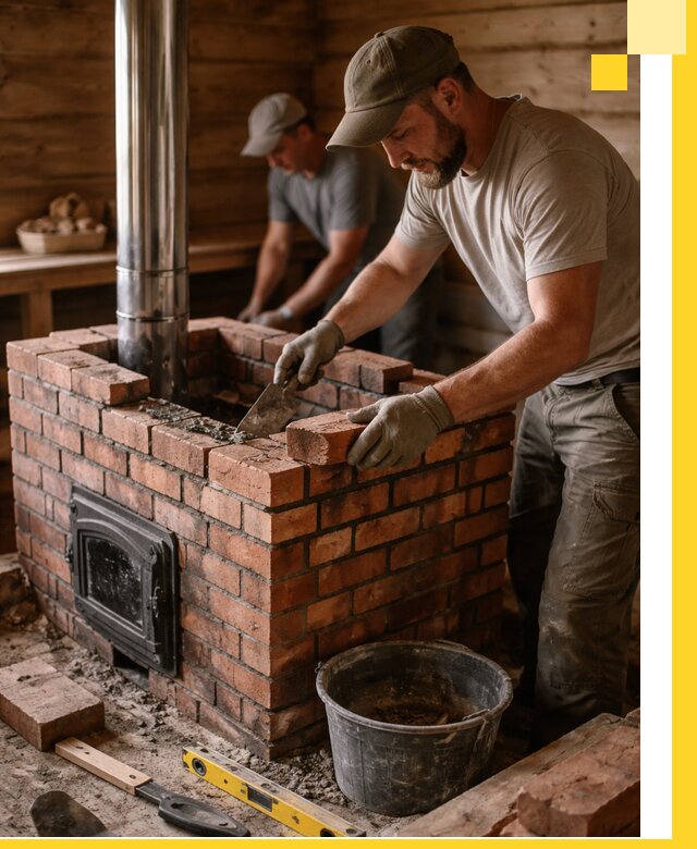 Кирпичные печи для бани под ключ в Темрюке, проект и монтаж