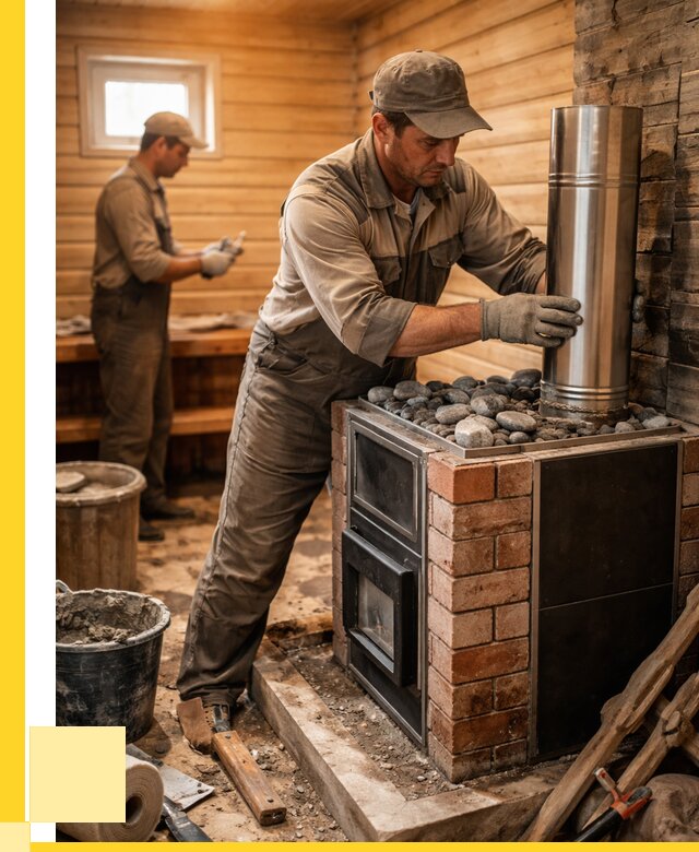 Монтаж печи в бане под ключ в Темрюке от 20586 р. | ЭриданТмр