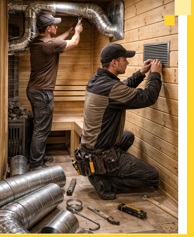 Проектирование и монтаж вентиляции бани в Темрюке под ключ