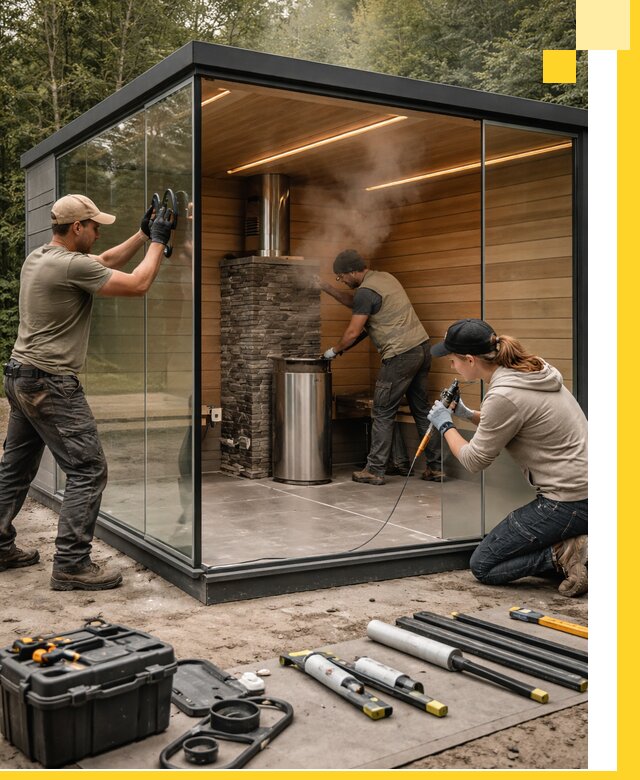 Проектирование и строительство стеклянных бань в Темрюке