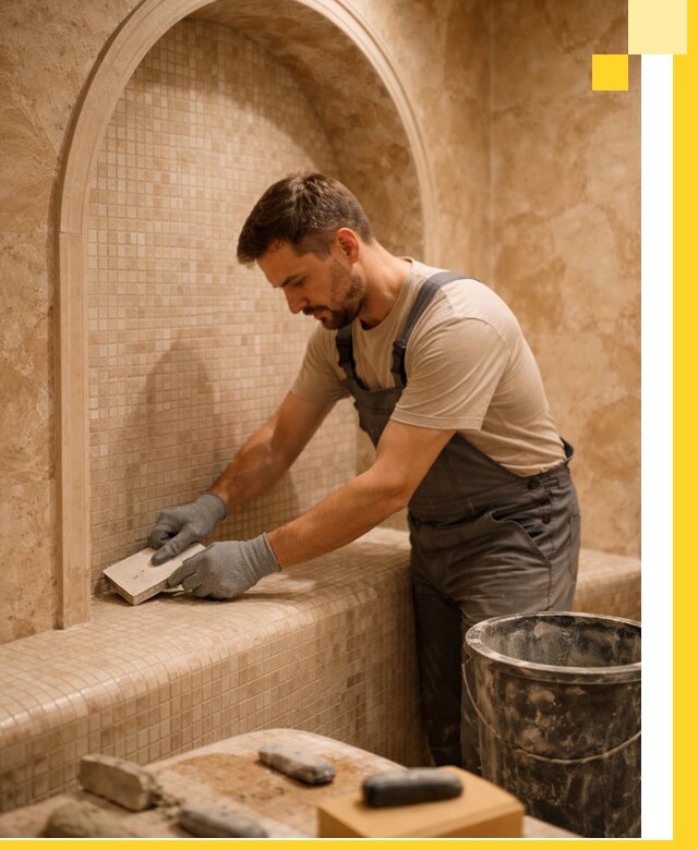 Профессиональная отделка хамамов с мозаикой под ключ в Темрюке