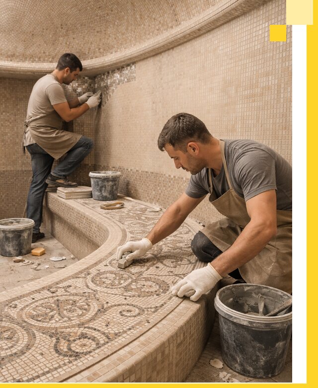 Плитка для хамама в Темрюке, укладка, подбор и поставка