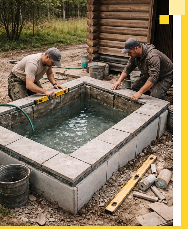 Изготовление и установка холодных купелей под ключ в Темрюке